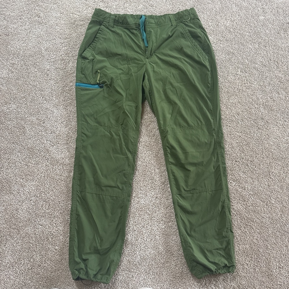 REI Olive Cargo Pants with Blue Accent